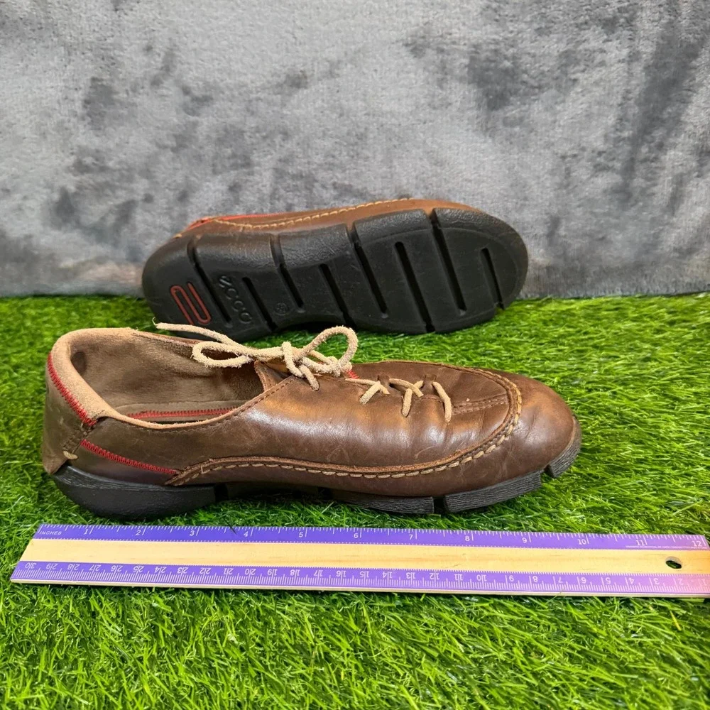 ECCO Biom Walking Shoes Womens Us 7-7.5 EU 38 Brown Leather Lace‎ Up